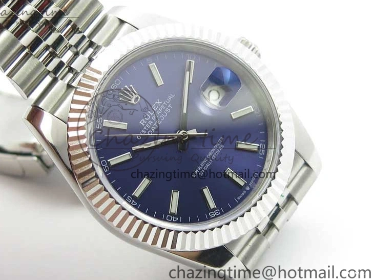 1228 WrinkleFree DateJust 41mm 126334 SS BP Maker 1:1 Best Edition New Version Blue Dial on Jubilee Bracelet 3075